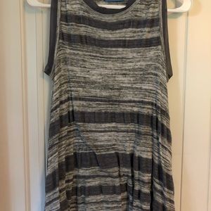 Grey Stripped Knit Tank Top